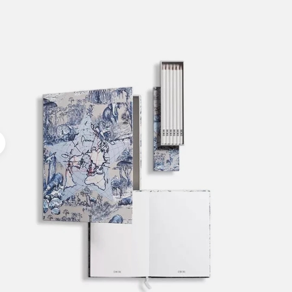 Dior Limited Edition Around The World Stationary Set - Notebook And Pencils Set